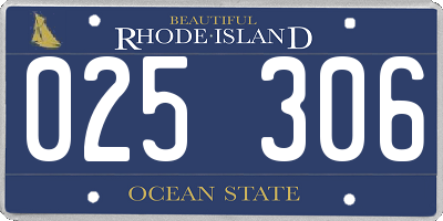 RI license plate 025306