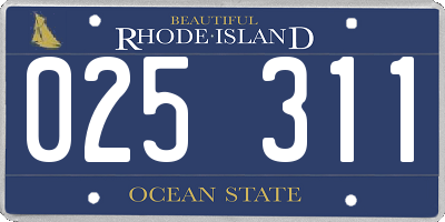 RI license plate 025311