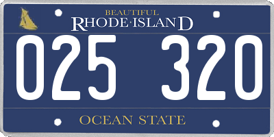 RI license plate 025320