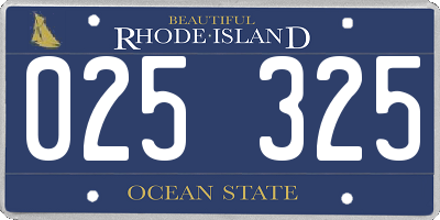 RI license plate 025325