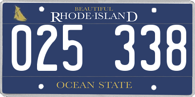 RI license plate 025338