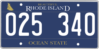 RI license plate 025340