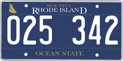 RI license plate 025342