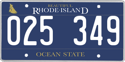RI license plate 025349