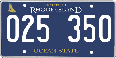 RI license plate 025350