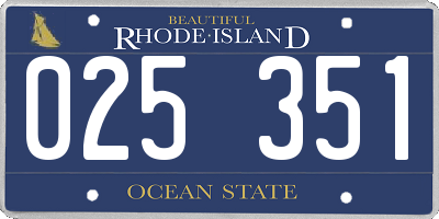 RI license plate 025351