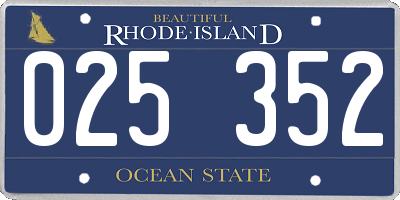 RI license plate 025352