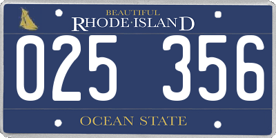 RI license plate 025356