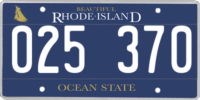 RI license plate 025370