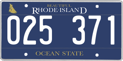 RI license plate 025371