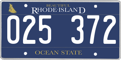 RI license plate 025372