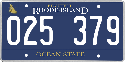 RI license plate 025379