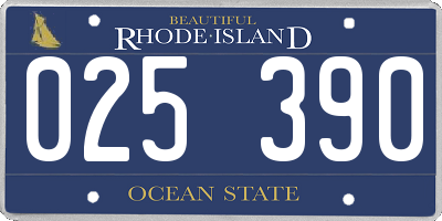RI license plate 025390