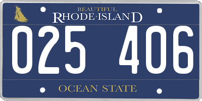 RI license plate 025406