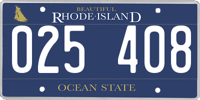 RI license plate 025408