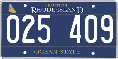 RI license plate 025409