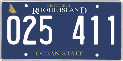 RI license plate 025411