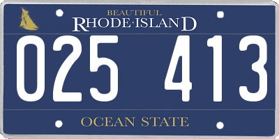 RI license plate 025413