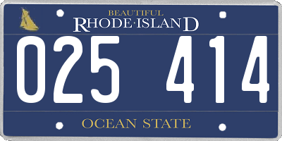 RI license plate 025414