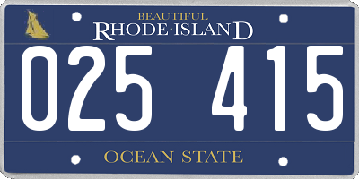 RI license plate 025415