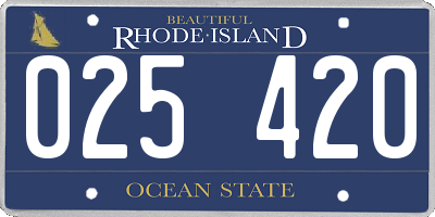RI license plate 025420