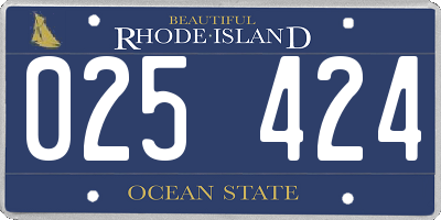 RI license plate 025424