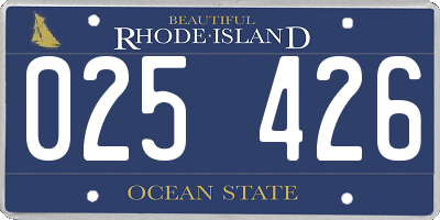 RI license plate 025426