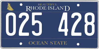RI license plate 025428