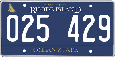 RI license plate 025429