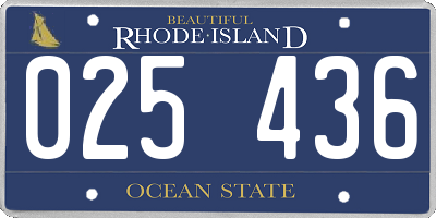 RI license plate 025436