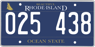 RI license plate 025438