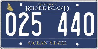 RI license plate 025440