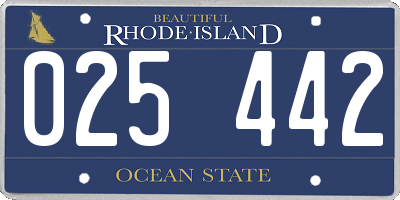 RI license plate 025442