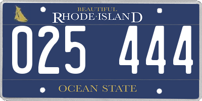 RI license plate 025444