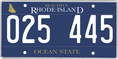 RI license plate 025445