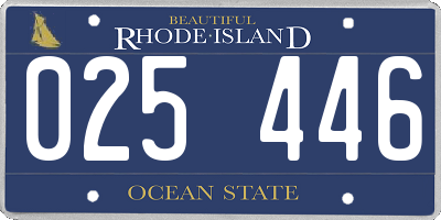 RI license plate 025446