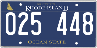 RI license plate 025448