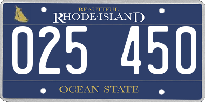 RI license plate 025450