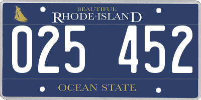 RI license plate 025452