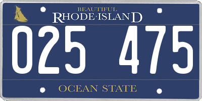 RI license plate 025475