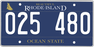 RI license plate 025480