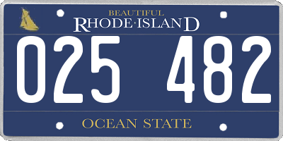 RI license plate 025482