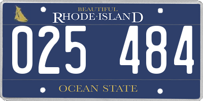 RI license plate 025484