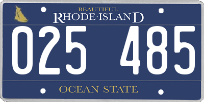 RI license plate 025485