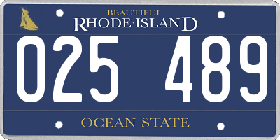 RI license plate 025489