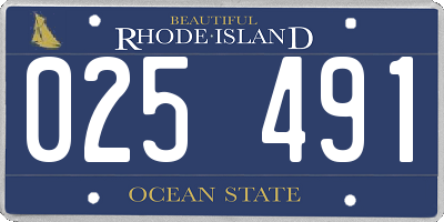 RI license plate 025491