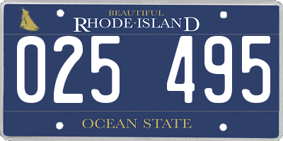 RI license plate 025495
