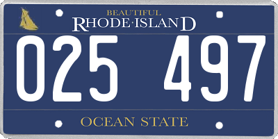 RI license plate 025497