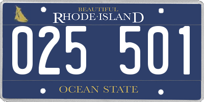 RI license plate 025501
