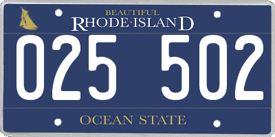 RI license plate 025502